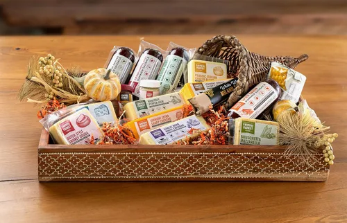 Vista 5 de Deli Direct Wisconsin Paquete de regalo variado de quesos y salchichas