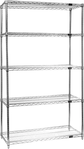 Vista 37 de Quantum Storage Systems kit para principiantes para unidad de librero de 4 niveles, de 54 pulgadas de alto, en alambre, con acabado en cromado