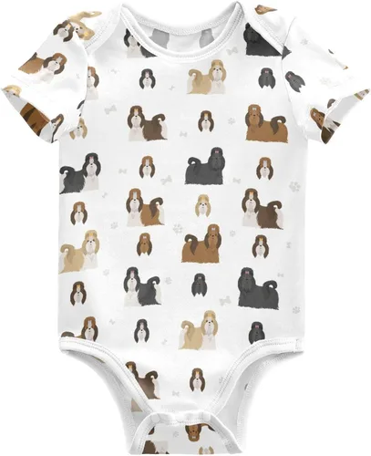 Vista 9 de vvfelixl Trajes de bebé lindos conjuntos de cachorros de manga corta de algodón ropa de bebé para niños niñas 0-24 meses