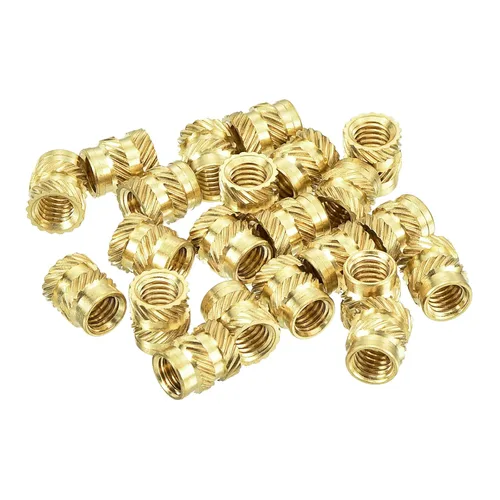 Vista 9 de uxcell Tuercas de inserción moleteadas, 80 piezas M2 x 3 mm L x 3.5 mm DI 3D Impresión de tuercas de latón Tuercas de rosca hembra Insertos de latón