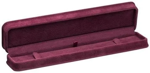Vista 3 de Allure - Caja de pulsera de gamuza color burdeos, elegante estuche de pulsera de diamantes, con interior de terciopelo burdeos, caja de regalo
