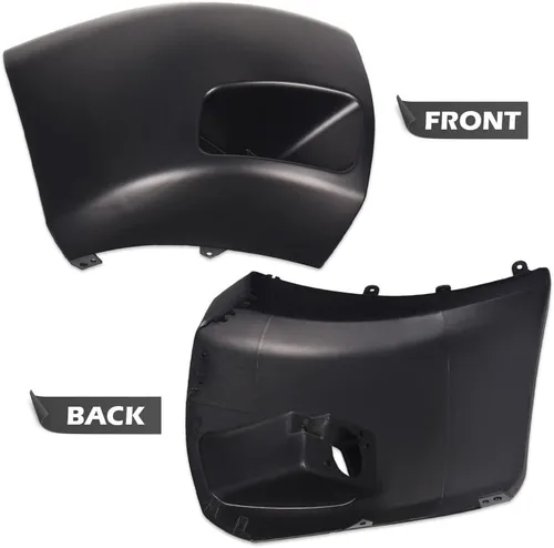 Vista 5 de G-PLUS Extremo del parachoques delantero compatible con Chevy Silverado 1500 2007-2013 frontal derecho e izquierdo con barra frontal imprimada
