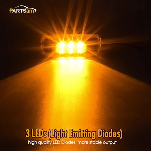 Vista 4 de Partsam Kit de luz LED de remolque de 12 V, barra de luz de identificación de remolque de camión de 14.17 pulgadas, 9 LED, 3 lámparas, barra de luz