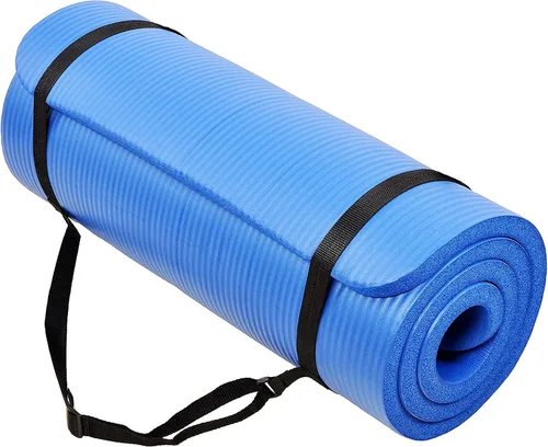 Vista 10 de BalanceFrom Yoga Mat, 1-Inch Extra Thick High Density Exercise Mat, Anti-Tear Exercise Yoga Mat with Carrying Strap, Suitable for Various Yoga