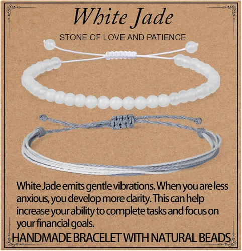 Vista 77 de LPBeads Pulsera de piedra natural hecha a mano de tamaño ajustable