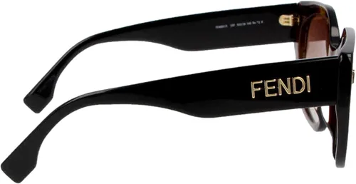 Vista 3 de FENDI Bold FF Havana Marrón y Negro Acetato Marco Geométrico Gafas De Sol, Marrón