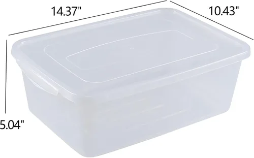 Vista 3 de Readsky Contenedores de almacenamiento de plástico de 14 cuartos con tapas, caja de cierre transparente, paquete de 4