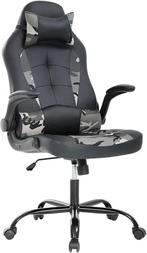 Vista 16 de Silla de juegos grande y alta, silla ergonómica de escritorio para computadora, cómoda silla de oficina ajustable de altura ajustable con soporte