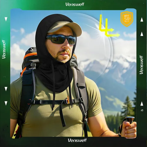 Vista 5 de Pasamontañas transpirable 3 en 1 con malla para la nariz, protección solar, protección UV, cubierta completa para la cabeza, hombres y mujeres