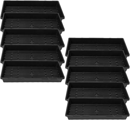 Vista 12 de Bootstrap Farmer 1020 – Charolas extra fuertes para plantar semillas, propagación, germinación, sin hoyos, sistema de forraje, 5, Negro