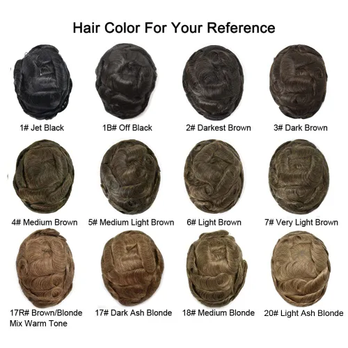 Vista 7 de Cabello humano invisible para hombre, postizo frontal en V, piel de poliuretano para retroceder la línea del cabello en forma de V, sistema