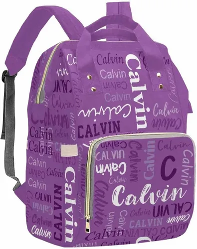 Vista 20 de Artsadd Bolsos para pañales personalizados con nombre, mochila monograma, regalos para baby shower, pattern 01, Tamaño único, Mochilas Daypack