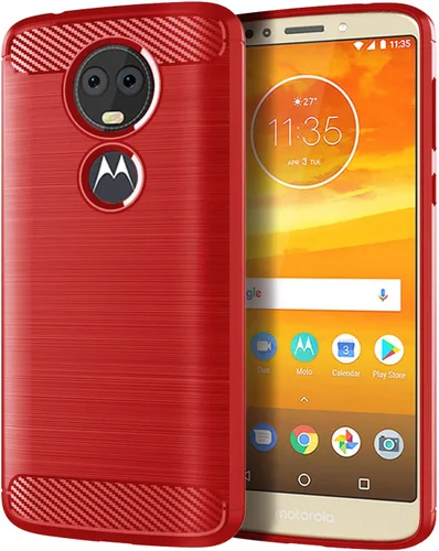 Vista 9 de Asuwish Funda protectora para Moto E5 Plus E 5 Supra con protector de pantalla y accesorios de celda de TPU suave delgada y suave, Motorola E5+ Rojo