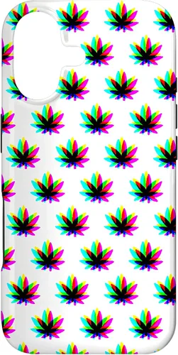 Vista 32 de Funda para iPhone 13 Pro Max Weed Pattern Colorido Psicodélico Marihuana Cannabis Stoner Case
