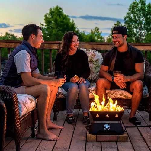 Vista 9 de Outland Living Firebowl 805 Firecube - Fogata cuadrada portátil de propano sin humo de 14 pulgadas, hoguera de gas para exteriores con cubierta