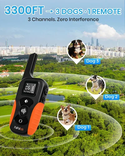 Vista 5 de Collar de entrenamiento para perros sin golpes con control remoto
