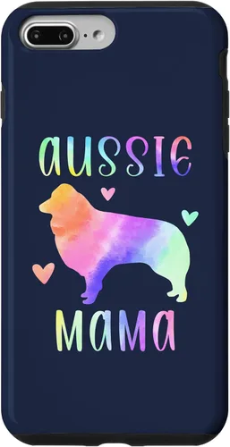 Vista 12 de iPhone 16 Aussie Mama Australian Shepherd Mom Rainbow Watercolor Case