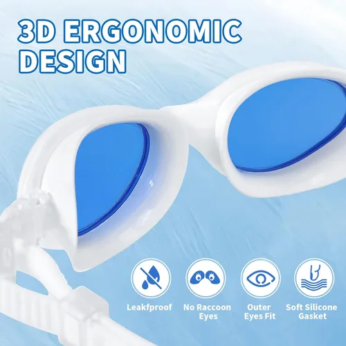 Vista 6 de Body+ Gafas de natación, gafas de natación de visión amplia para adultos, hombres y mujeres, antivaho sin fugas, transición o lentes polarizados