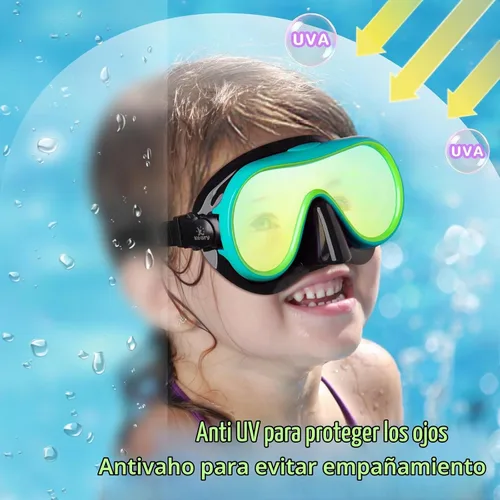 Vista 5 de Keary Kids Swim Goggles Nose Cover Swimming Mask Wide View Girls Boys 5-16