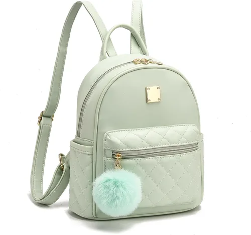 Vista 37 de Mini mochila de moda para niñas, bolso pequeño lindo de cuero a cuadros para mujer, mochilas pequeñas, Negro -, Mini mochila de moda para niñas