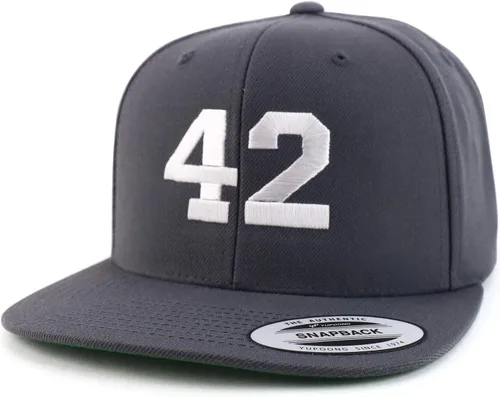 Vista 7 de Trendy Apparel Shop Gorra de béisbol bordada con pico plano bordado de hilo blanco número 42