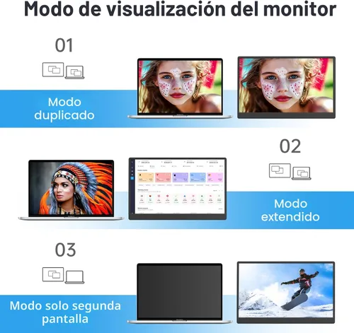 Vista 8 de UFYQL Monitor portátil de 15.6 pulgadas FHD 1080P Monitor externo de viaje, monitor HDR IPS para juegos con soporte y altavoces, montaje VESA, USB-C