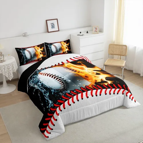 Vista 26 de Juego de ropa de cama de baloncesto para niños y adolescentes, juego de edredón deportivo para niños, tamaño matrimonial, suave, ligero, decoración