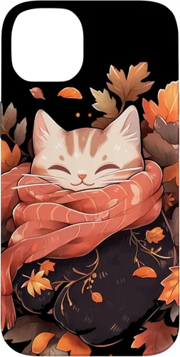 Vista 15 de Funda para iPhone 16 Cat Kitten Otoño Temporada Otoño Hojas Acción de Gracias