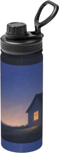 Vista 17 de Hervidor de acero inoxidable aislado con ratón Botella de agua divertida con impresión aislada Ideal para deportes y viajes