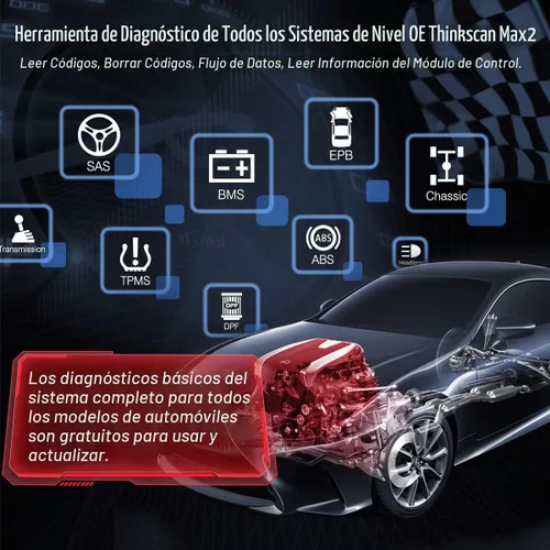 Vista 2 de Thinkcar 2026 Thinkscan Max2 Wireless OBD2 escáner sin suscripción Lifetime Software Upgrade, Full System Diagnosis, CAN-FD & FCA AutoAuth