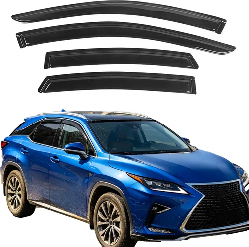 Vista 34 de Viseras adhesivas para ventana, protectores de lluvia compatibles con Toyota Rav4 2006-2012, deflector de ventana de ventilación lateral, protección