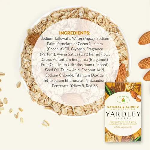 Vista 5 de Yardley BAR - Jabón de avena y almendra, 4.0 onzas