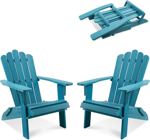 Vista 14 de Silla Adirondack plegable HDPE 1 paquete, marrón Marrón oscuro