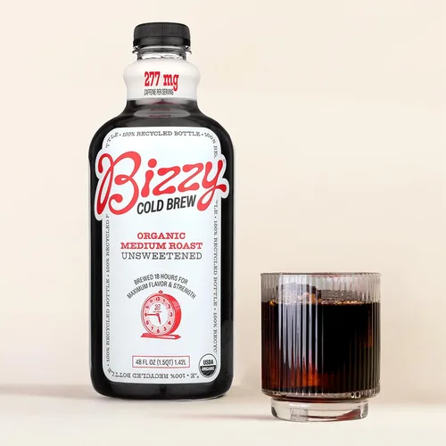 Vista 13 de Bizzy Cold Brew Café orgánico sin azúcar, 48 onzas, rojo, tostado medio, 48 onzas líquidas
