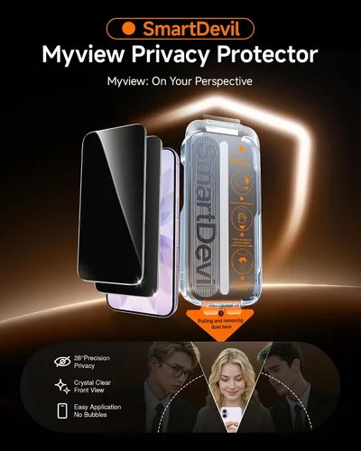 Vista 3 de SMARTDEVIL Protector de pantalla de privacidad para iPhone 17 Pro +