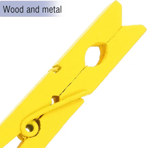 Vista 6 de Zerodeko Clavijas de ropa 30 unids pinzas de madera para ropa, pinzas para ropa, pinzas de ropa amarillas de madera
