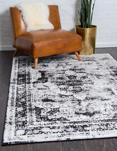 Vista 29 de Unique Loom, colección Sofía - Alfombra de la colección Salle Garnier (4' 1" x 6' 1", turquesa/azul, rectangular)