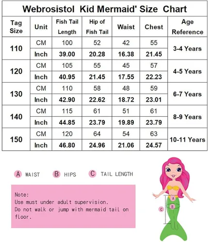 Vista 7 de Cola de sirena para niños, traje de baño para natación, novedad con lazo grande, sirenas, cosplay, traje de baño para niñas