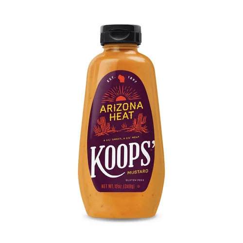 Vista 47 de Koops' Mostaza Arizona Heat - Mostaza dulce y picante, sin gluten, kosher, fabricada en Estados Unidos, a partir de semillas de mostaza de calidad