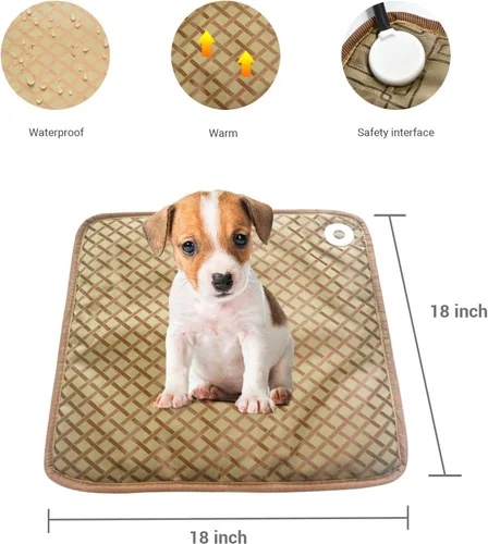 Vista 2 de HELLOMOTO Almohadilla térmica para mascotas, 12 ajustes de calor, almohadilla térmica para perros y gatos con temporizador, almohadillas eléctricas