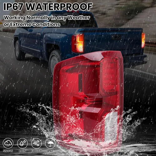 Vista 5 de Conjunto de luz trasera LED compatible con Chevy Silverado 1500 2016 2017 2018 lámpara de freno trasera trasera 84288718 lado izquierdo