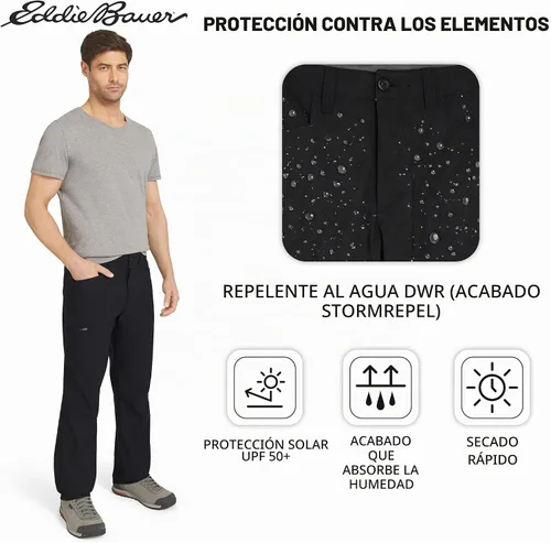 Vista 4 de Eddie Bauer pantalones Rainier para hombre Negro Rainier