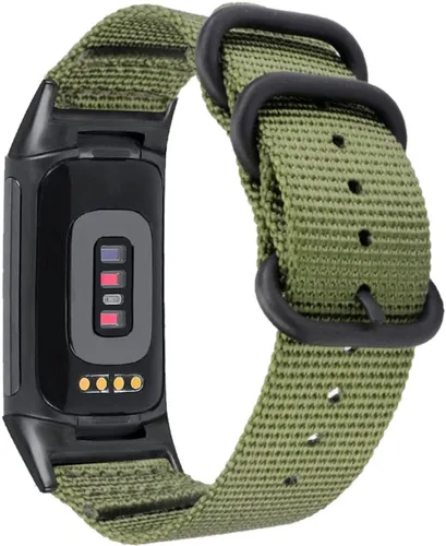 Vista 9 de Abanen Bandas de nailon para Fitbit Charge 6 / Charge 5, correa de nailon tejido de secado rápido con cierre de anillo de acero inoxidable ajustable