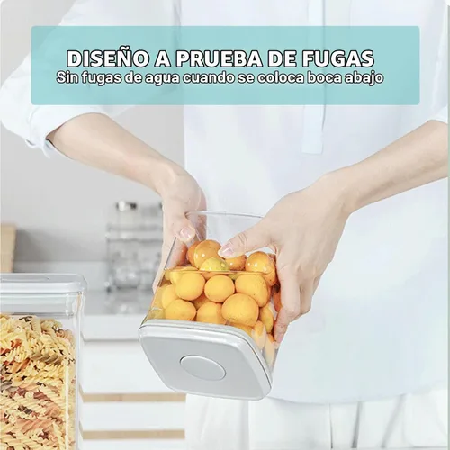 Vista 5 de Contenedores Pop con tapas apilables para almacenamiento de 2 (500ML+1200ML+1800ML)*2