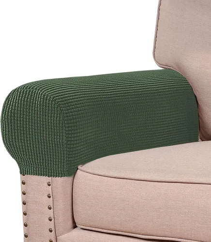 Vista 14 de Turquoize Fundas elásticas para reposabrazos para sillas y sofás, fundas para reposabrazos de sofá de elastano y jacquard, protector de muebles