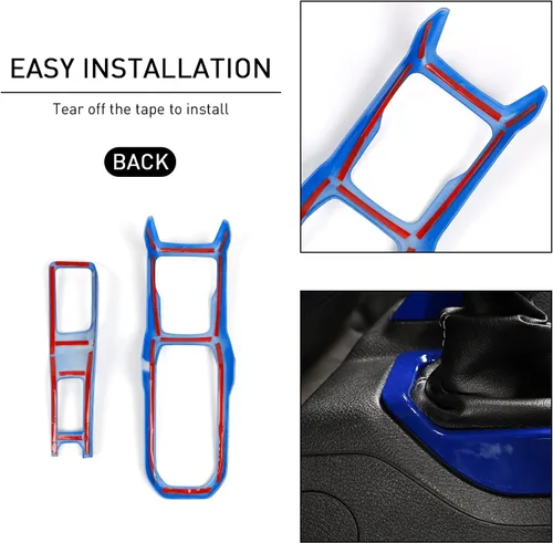 Vista 7 de Consola Central 4WD Panel de Cambio de Marchas y Portavasos para 2018-2024+ Jeep Wrangler JL JLU Gladiator JT (Azul)
