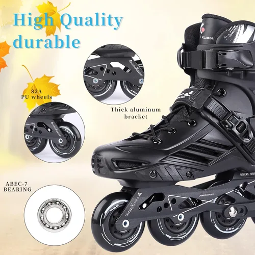 Vista 3 de Patines en línea, patines de alto rendimiento con forro lavable para hombres, mujeres, adultos principiantes