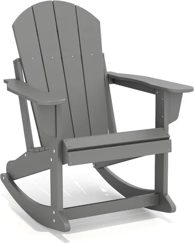 Vista 23 de GREENVINES Adirondack - Juego de 2 mecedoras para exteriores, HDPE, color Agua
