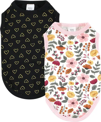 Vista 9 de Luvable Friends Camisetas de algodón para perros y gatos, 2 unidades, camuflaje plátano, talla XS