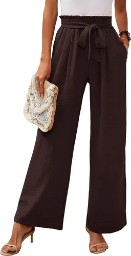 Vista 55 de Heymoments Wide Leg Pant for Women High Waist Trouser A01-negro